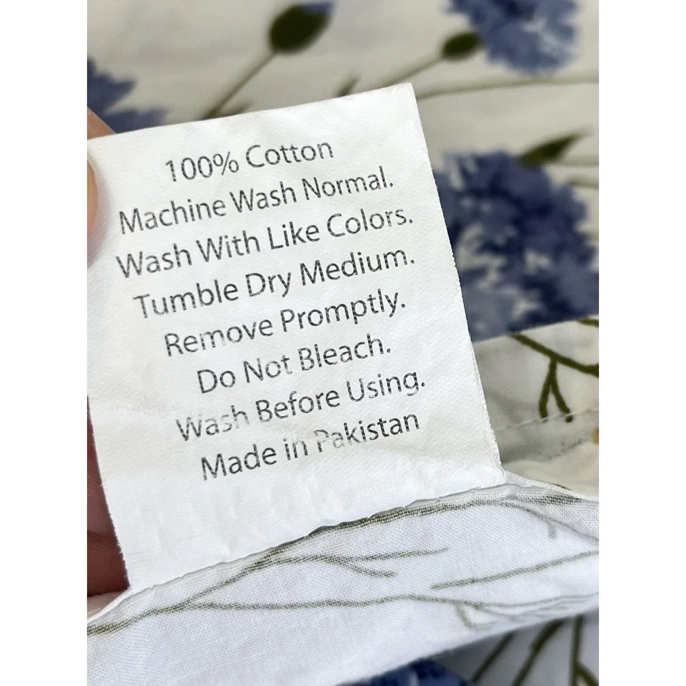 RUVANTI 100% Cotton Flat Sheet Queen Size Cooling Percale Cottage Core Prairie